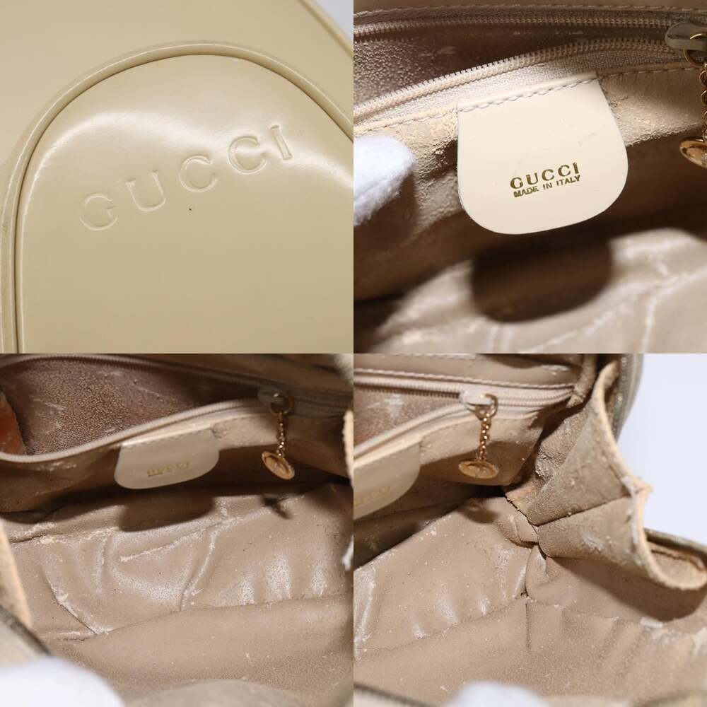 GUCCI Bamboo Body Bag Patent Leather Beige Gold 007 2113 007 2113 - Picture 11 of 12
